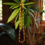 Exquisite Gem Cut Baltic Amber Necklace, 17-18" Long, Multi-color with Smooth Faceted Beads, Small Merlot Beads