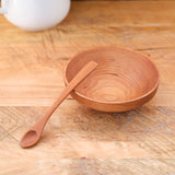 Thin Rim Wooden Baby Bowl & Spoon, Cherry