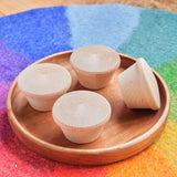 Wooden Muffin Pan with Four Cupcake Muffins or Set of Cupcake Muffins Only
