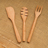 Child's Cooking Utensils Trio with Fork, Honey Dipper and Jar Scraper