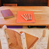 Farmhouse Table - Table Only or Table with Chairs Options + Farmhouse Bench Add-on (All Natural Beeswax finish) - 33" L x 22" W x 24" H - Child Size