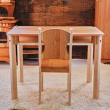 Farmhouse Table - Table Only or Table with Chairs Options + Farmhouse Bench Add-on (All Natural Beeswax finish) - 33" L x 22" W x 24" H - Child Size