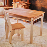 Farmhouse Table - Table Only or Table with Chairs Options + Farmhouse Bench Add-on (All Natural Beeswax finish) - 33" L x 22" W x 24" H - Child Size