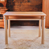 Farmhouse Table - Table Only or Table with Chairs Options + Farmhouse Bench Add-on (All Natural Beeswax finish) - 33" L x 22" W x 24" H - Child Size