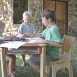 Children's Farmhouse Table & One Chair (All Natural Beeswax finish)