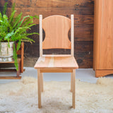 Farmhouse Chair, Single (All Natural Beeswax finish) - 12.5" L x 14" W x 27" H - Child Size