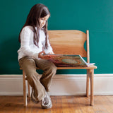Children's Farmhouse Bench - Cherry with Maple Accents - 26" L x 14" W x 27" H