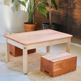Play Table & Two Crates or Table Only - Cherry with Maple Accents - 33" L x 22" W x 16" H - Child Size