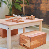 Play Table & Two Crates or Table Only - Cherry with Maple Accents - 33" L x 22" W x 16" H - Child Size