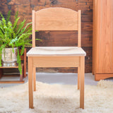 Sculpted Adult Height Cherry and Maple Chair - Hard Matte Clear Finish - 17.5" D x 16.5" W x 30"