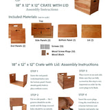 Cherry Crate with Lid - 18" x 12" x 12"