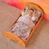 Organic Doll Mattress and Patterned Sheets by Camden Rose (Fits our Doll Bed or Doll Cradle)