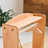 Cherry Wood Doll Clothes Stand / Clothes Caddy & Hangers Bundle - 23" L x 8" W x 23" H