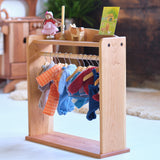 Cherry Wood Doll Clothes Stand / Clothes Caddy & Hangers Bundle
