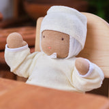 15" Waldorf Baby Doll Cotton Terry Cloth 3 Piece Outfit - Cream or White