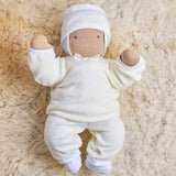 15" Waldorf Baby Doll Cotton Terry Cloth 3 Piece Outfit - Cream or White