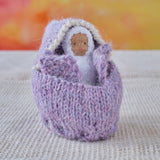 Purple Bassinet and Baby - Light Brown Skin Baby