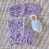Purple Bassinet and Baby - Light Brown Skin Baby