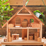 Three-Story Dollhouse - Cherry Wood