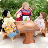 Cherry Wood Dollhouse: Rectangle Table & 2 Chairs or 2 Chairs Only Option