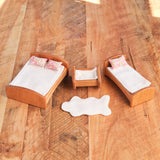 Dollhouse Accessory Set (7 pieces) Sherpa & Floral - Pink, Red or All White