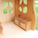 Cherry Wood Dollhouse Oven & Sink Set