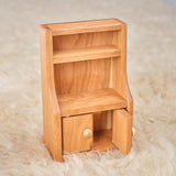 Cherry Wood Dollhouse Furniture - Set of 5 Pieces - Sized for Dolls Around 6" Tall