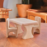 10 Piece Maple Wood Dollhouse Furniture Set