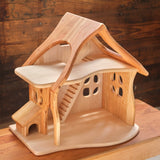 Fairy Country Cottage/Dollhouse, Cherry Wood with Maple Accents - With or Without 10-Piece Furniture Set