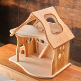 Fairy Country Cottage/Dollhouse, Cherry Wood with Maple Accents - With or Without 10-Piece Furniture Set