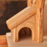 Fairy Country Cottage/Dollhouse, Cherry Wood with Maple Accents - With or Without 10-Piece Furniture Set