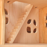 Fairy Country Cottage/Dollhouse, Cherry Wood with Maple Accents - With or Without 10-Piece Furniture Set