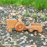 Cherry Wood Tractor with Wagon