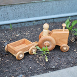 Cherry Wood Tractor with Wagon