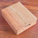 Rectangle Cherry Wood Storage Crate / Tray with Lid 9" x 12"