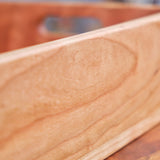 Rectangle Cherry Wood Storage Crate / Tray - 13 1/2" L x 10 1/2" W x 3 1/2" H (with or without lid)