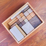 Rectangle Cherry Wood Storage Crate / Tray - 13 1/2" L x 10 1/2" W x 3 1/2" H (with or without lid)
