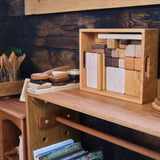 Rectangle Cherry Wood Storage Crate / Tray - 13 1/2" L x 10 1/2" W x 3 1/2" H (with or without lid)