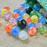70 Marbles & 4 Shooters with Cotton Storage Bag - Blue Circles Print