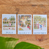 Elsa Beskow Postcard, Set of 12 Months in Swedish - 4-1/8" x 5-13/16"