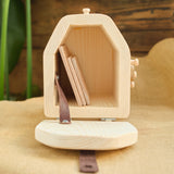 Natural Wooden Mailbox with Pretend Letters