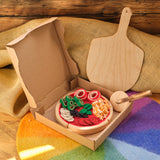 Felted Wooden Pizza - Set with Cutter and Peel