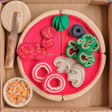 Felted Wooden Pizza - Set with Cutter and Peel