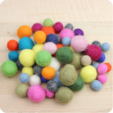 Handmade Wool Felt Balls, Multi-Size, Multi-Color, Set of 60