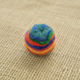 Handmade Wool Felt Multi Colored Layers Ball, 3 cm (same as in our sling shot set)