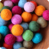 Handmade Wool Felt Balls, 2.5 cm Diameter, SOLID colors, Set of 35