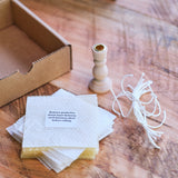 Beeswax Candle Rolling Kit with Candle Holder - Create Twelve 4" Tall Candles