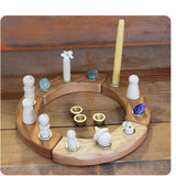 Cherry Birthday Ring Set with Removable Brass Candle Cups and 12, 5 inch candles