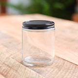 Cherry Wood 7 Jar Paint Holder with Glass Jars & Metal Lids