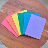 Set of 5 Lesson Books 12.6" x 9.45" - Red, Orange, Yellow, Blue, Green - no onion skin